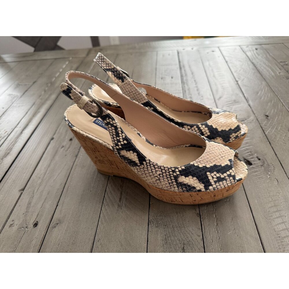 Stuart Weitzman Jean Snake Python Leather Slingba… - image 6